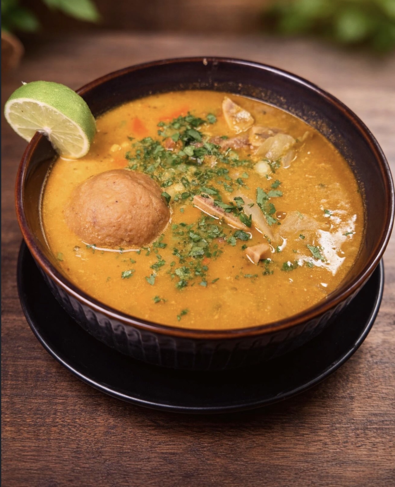 Caldo de bolas de verde served at Kasamia